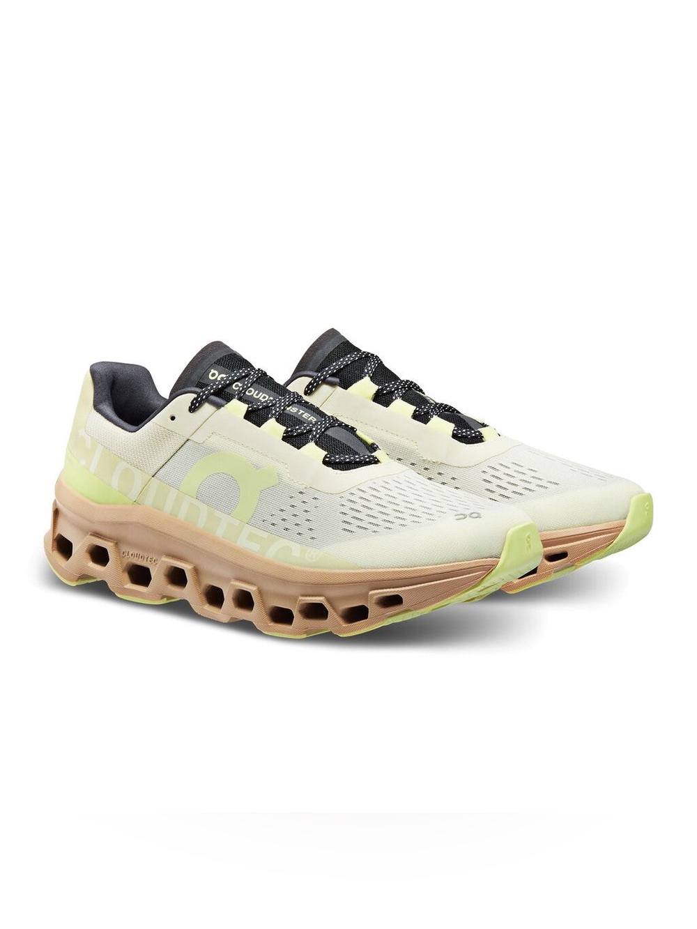 On Running Women's Athletic Shoes in Pale Yellow, Beige & Black